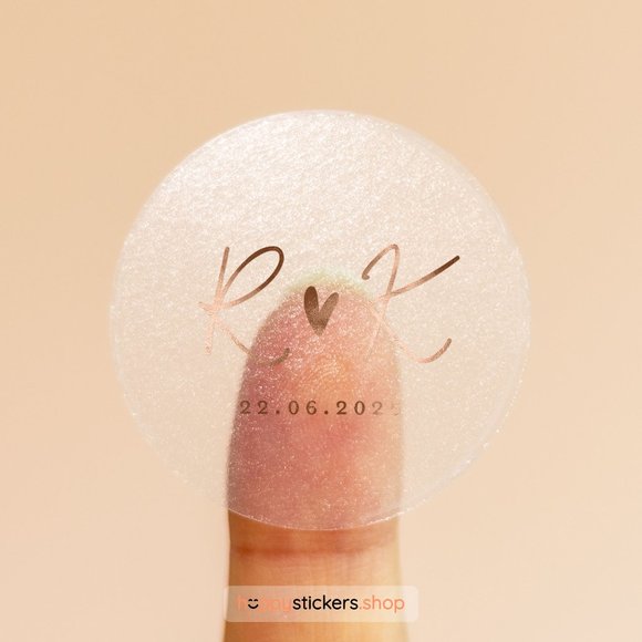 Jingle Monogram Stickers with Initials & Date • Wedding Stickers • Circle Labels - Picture 17 of 17